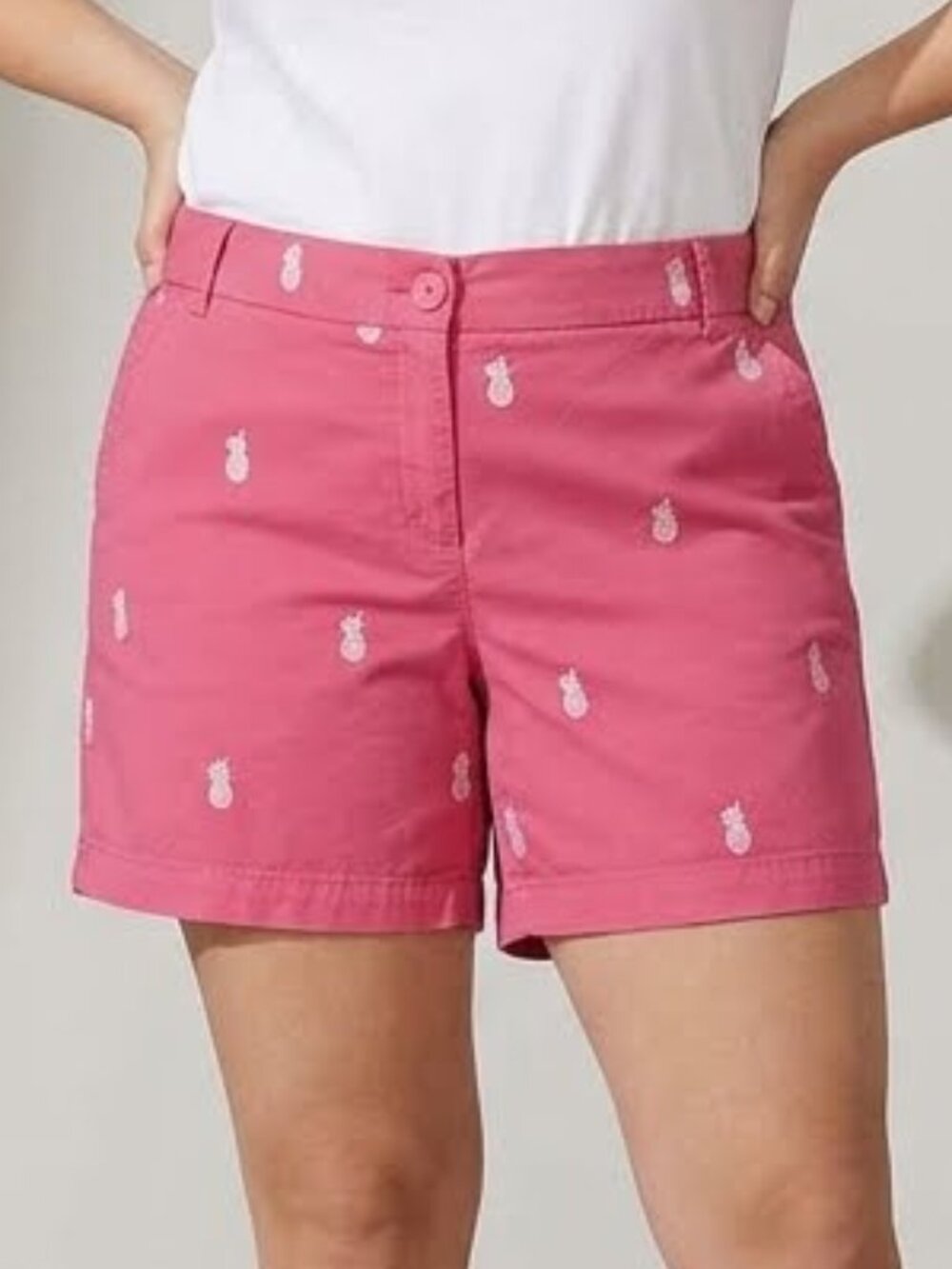 Crown & Ivy Caroline Pineapple Stretchy Shorts Size 12